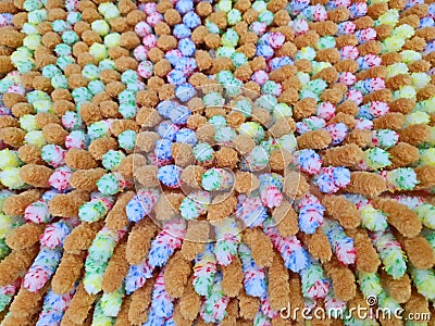 Close up of thick yarn carpet for background Stock Photo