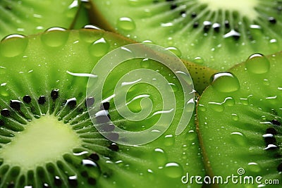 Close-up of a thin slice of kiwi Stock Photo