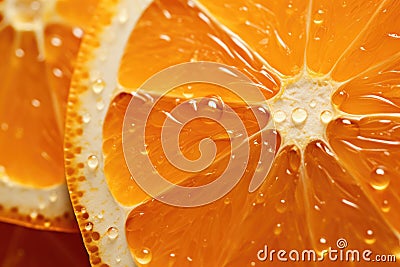 Close-up of a thin slice of an orange Stock Photo