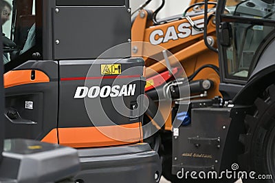 Close up to Doosan tractor Editorial Stock Photo