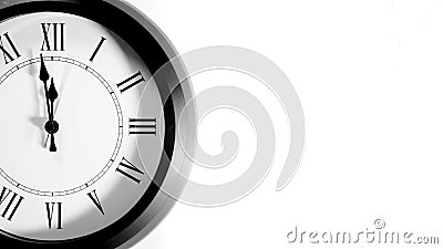 Close up to a wall clock, Doomsday Clock Stock Photo