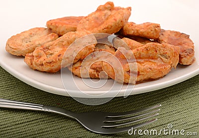Close up of tofu chicken tender strips Stock Photo
