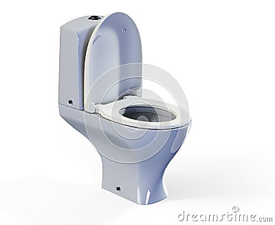 Close up of a toilet with a sink, toned 3d render Stock Photo