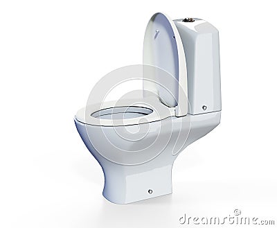Close up of a toilet with a sink, toned 3d render Stock Photo