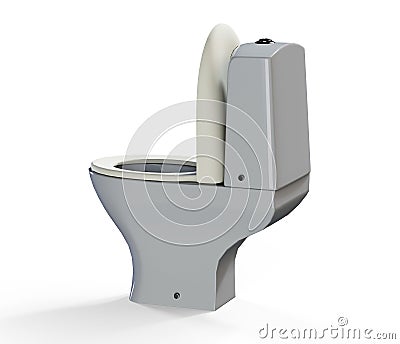 Close up of a toilet with a sink, toned 3d render Stock Photo