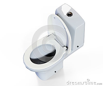 Close up of a toilet with a sink, toned 3d render Stock Photo