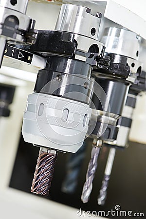 Close-up tool for metal machining center Stock Photo