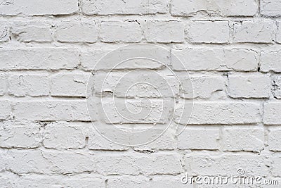 Close up top above front detailed view photo of old with scratches white brick wall. Old white brick wall texture background. Mode Stock Photo