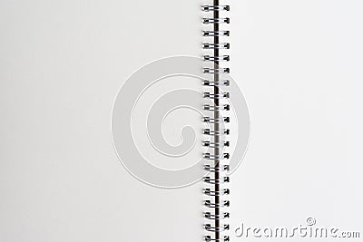 Close up top view of blank notebook or notepad paper background, mock up template, white space Stock Photo