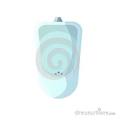 Close-up top view of white ceramic bidet isolated on white background Vector Illustration