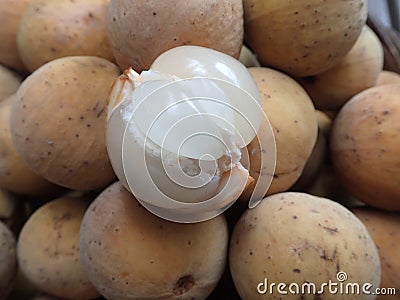 close up topical duku fruit Stock Photo
