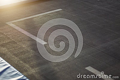 Trampolines for indoor jumping. playground and fun activity for all ages. Stock Photo