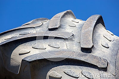 Close-up of the tread of a used tire Stock Photo