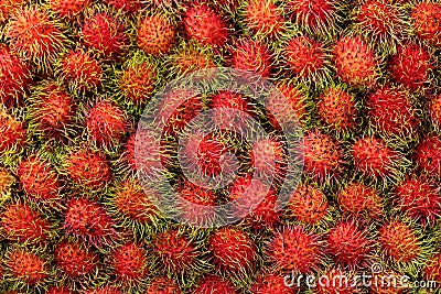 Close up for Tropical Fruits Rambutan for background Stock Photo