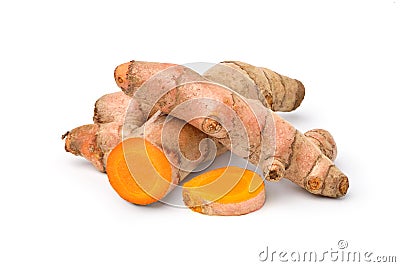 Close-up Turmeric Curcuma longa Linn rhizome Stock Photo