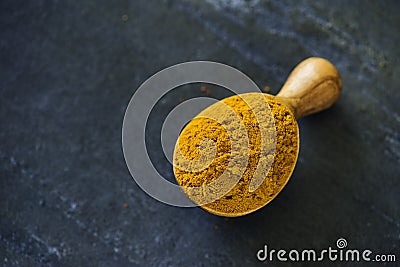 Close up of turmeric powder Stock Photo