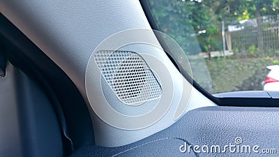 Close-up of a tweeter speaker in a car Stock Photo