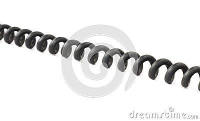 Close-up of a twisted black telephone cord Stock Photo