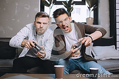 Gamers playing party Stock Photo