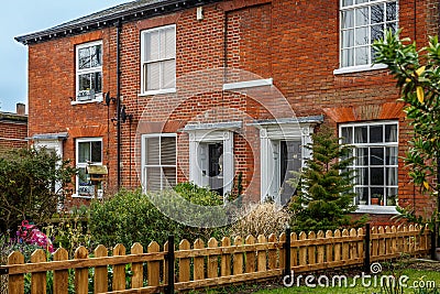 A close up of typical English houses Stock Photo