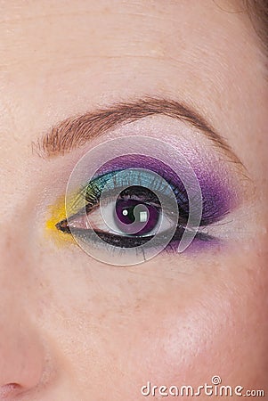 Close up of ultra violet eyeball woman Stock Photo