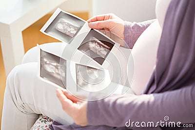 Close-up of ultrasound photos Stock Photo