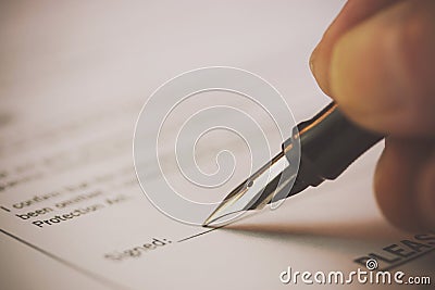 Close up of a university application form Stock Photo