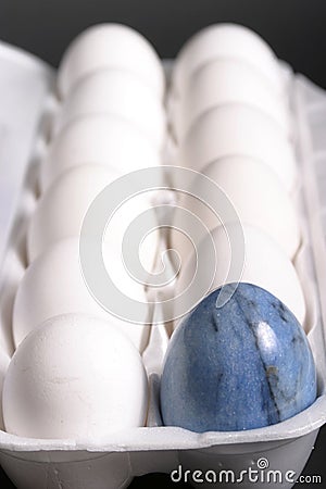 Close-up Of Unusual Carton Of Eggs 3 Stock Photo