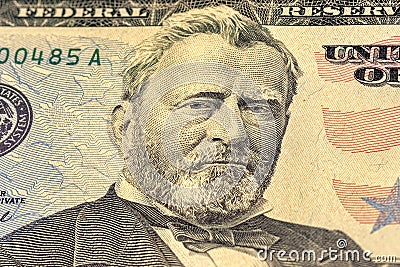 Close-up of 50 us dollar bill. Stock Photo