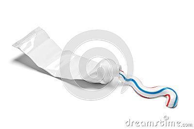 Toothpaste white tube hygiene used empty Stock Photo