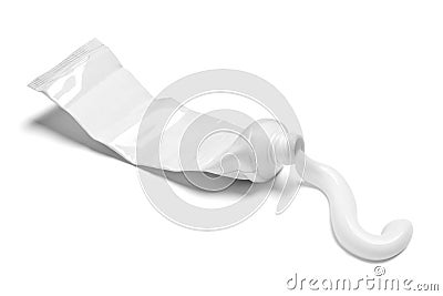 Toothpaste white tube hygiene health care empty used squeezed Stock Photo