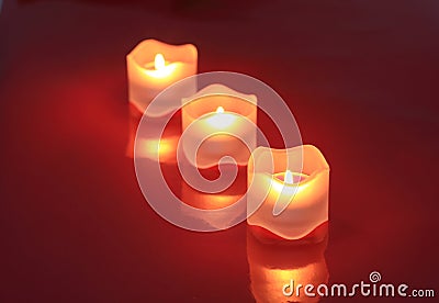 Close-up of valentine candles Stock Photo