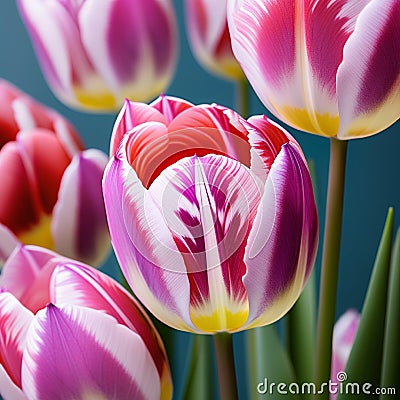 close up of a variegated tulip trending on artstation sharp focus studio photo intricate details Stock Photo