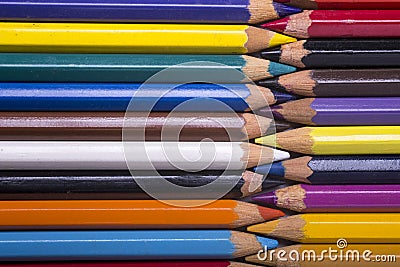 Close up of various color pencils Stock Photo