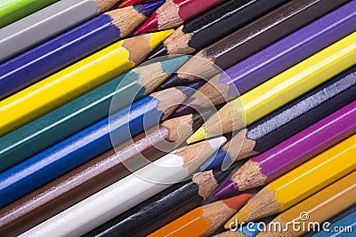 Close up of various color pencils Stock Photo