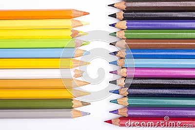 Close up of various color pencils Stock Photo