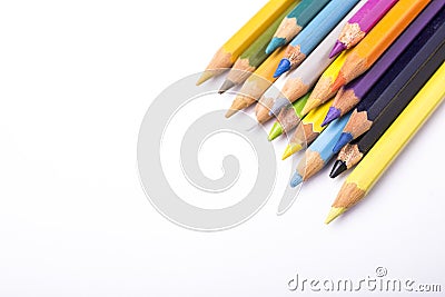 Close up of various color pencils Stock Photo