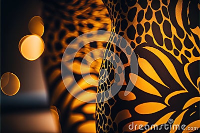 a close up of a vase with lights in the background and a blurry background of circles and circles Stock Photo