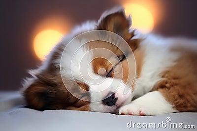 Close up of very cute sleeping dogs Stock Photo
