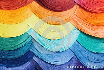 close-up of vibrant hair dye samples on a color chart Stock Photo