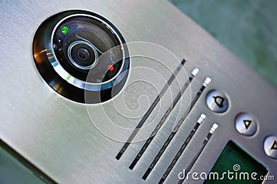 Close up video intercom in the entry of a house Stock Photo