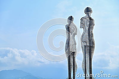 Close-Up View of Ali and Nino, Statue of Love Editorial Stock Photo