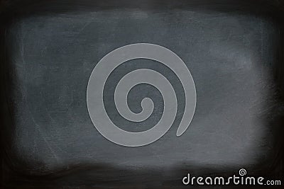 Close up view of a black dirty chalkboard without a wooden frame. Stock Photo