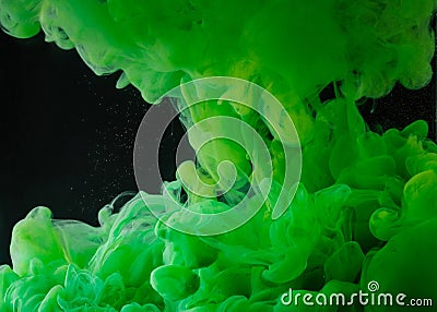 close-up view of bright green abstract paint Stock Photo