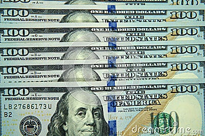 100 dollar bills Stock Photo