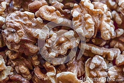 Close up view of a bunch of walnuts Stock Photo