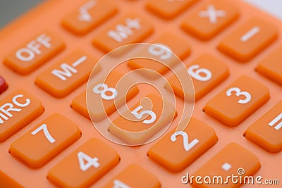 The close-up view of the calculator underscores its relevance to the fields of business and the economy Stock Photo
