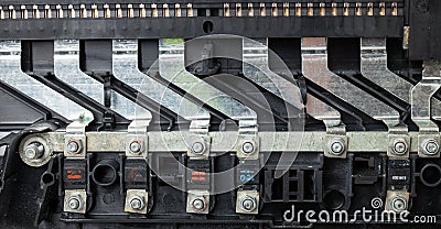 Close up view of Car Fuse box, Control engine lighting. Car electrical and automobile industry Stock Photo