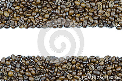 A close-up view of coffee bean texture with space Stock Photo