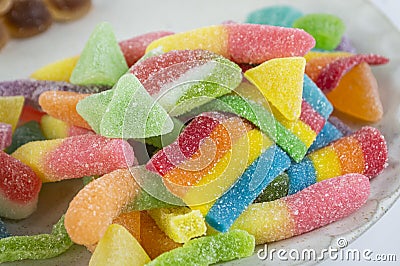 Close-up view of colorful jelly sweets Stock Photo